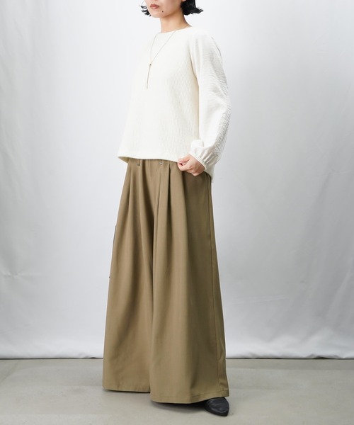 LUCA/LADY LUCK LUCA（ルカ/レディラックルカ）の「LC/LLL タックバギーパンツ/マキシフレアパンツ（その他パンツ・レディース・チャコールグレー/ブラック/モカ・FREE）」の17枚目の写真