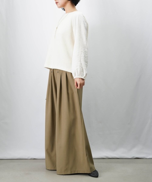 LUCA/LADY LUCK LUCA（ルカ/レディラックルカ）の「LC/LLL タックバギーパンツ/マキシフレアパンツ（その他パンツ・レディース・チャコールグレー/ブラック/モカ・FREE）」の19枚目の写真