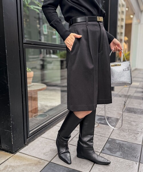 NOLLEY’S（ノーリーズ）の「ウォッシャブルフラノ風ハーフパンツ（その他パンツ・レディース・ブラック/ブラック系その他3・36/38）」の2枚目の写真