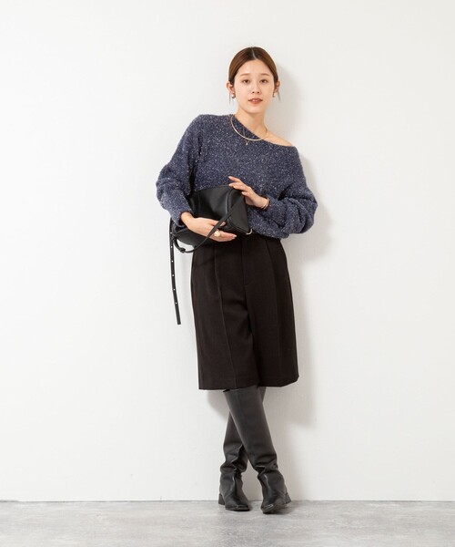 NOLLEY’S（ノーリーズ）の「ウォッシャブルフラノ風ハーフパンツ（その他パンツ・レディース・ブラック/ブラック系その他3・36/38）」の12枚目の写真