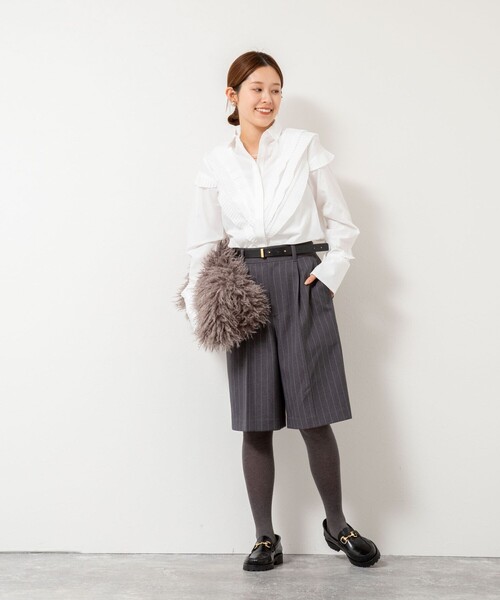 NOLLEY’S（ノーリーズ）の「ウォッシャブルフラノ風ハーフパンツ（その他パンツ・レディース・ブラック/ブラック系その他3・36/38）」の22枚目の写真