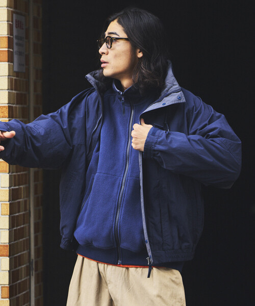 セール】3WAY ビッグシルエット ナイロン フリース ジップブルゾン