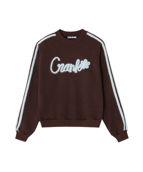 CRANK（クランク）の「アンゴララインフラワーニット_ブラウン（ニット/セーター・レディース・その他・FREE）」の3枚目の写真