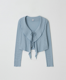 PENDANT SAILOR FRILL EYELET CARDIGAN SOFT BLUE