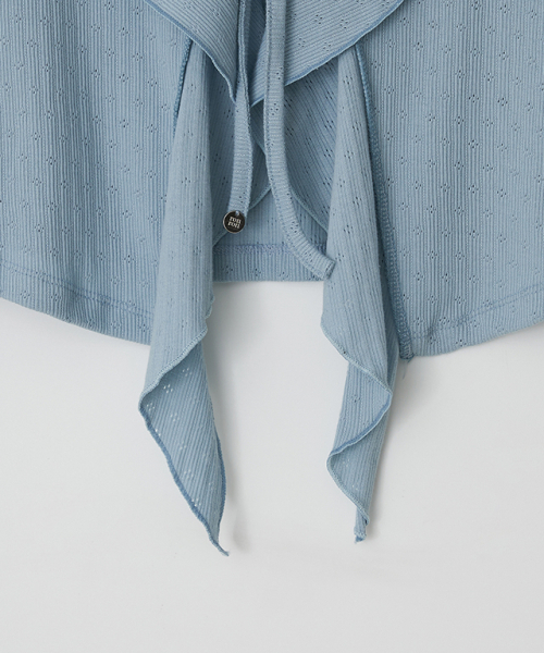 RONRON(ロンロン)の「PENDANT SAILOR FRILL EYELET CARDIGAN SOFT BLUE(カーディガン/ボレロ・レディース・その他・FREE)」の4枚目の写真