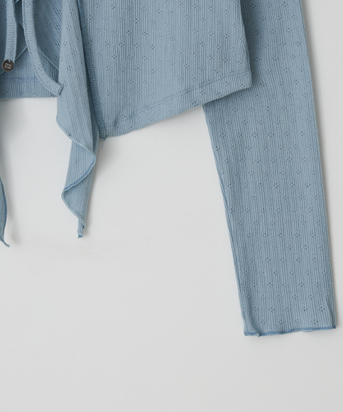 RONRON(ロンロン)の「PENDANT SAILOR FRILL EYELET CARDIGAN SOFT BLUE(カーディガン/ボレロ・レディース・その他・FREE)」の5枚目の写真