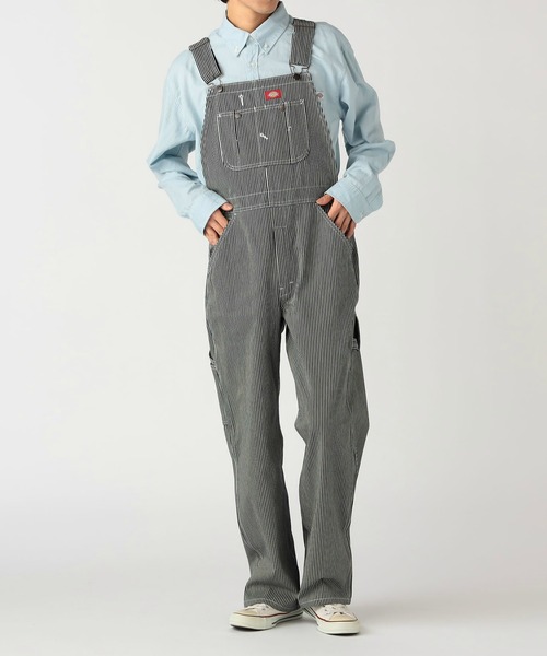 Dickies(ディッキーズ)の「Dickies/ディッキーズ ヒッコリーオーバーオール/サロペット/デニムサロペット(サロペット/オーバーオール・メンズ・ストライプ・32/34/30)」の3枚目の写真