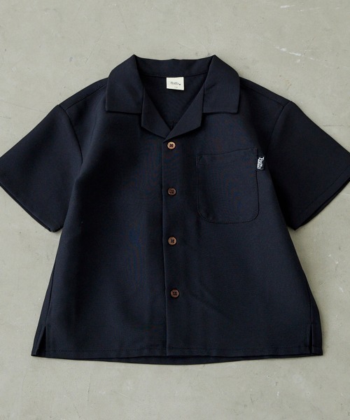 Fluffy BROTHERS（フラッフィーブラザーズ）の「開襟シャツ（シャツ/ブラウス・キッズ・アイボリー系/ブラック・80/90/100/110/140/150/120/130）」の3枚目の写真