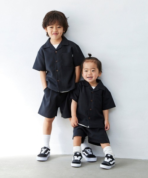 Fluffy BROTHERS（フラッフィーブラザーズ）の「開襟シャツ（シャツ/ブラウス・キッズ・アイボリー系/ブラック・80/90/100/110/140/150/120/130）」の14枚目の写真