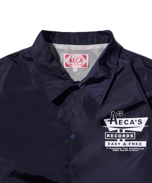 AECA(エイカ)の「AECA RECORD SHOP NYLON COACH JACKET-NAVY(ナイロンジャケット・メンズ・その他・MEDIUM/LARGE/SMALL)」の8枚目の写真