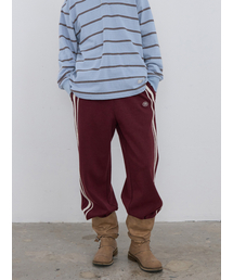 Double Line Track Pants Burgundy