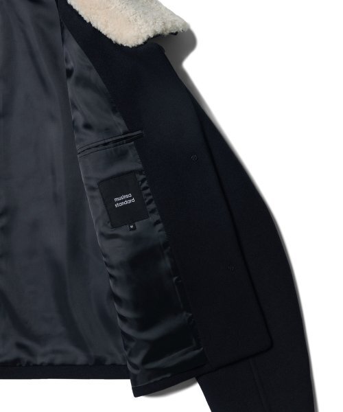 MUSINSA STANDARD WOMAN（ムシンサスタンダードウーマン）の「ウィメンズウールブレンドフェイクシアリングカラーショートコート[ネイビー]（チェスターコート・レディース・その他・LARGE/X-SMALL/SMALL/MEDIUM）」の11枚目の写真