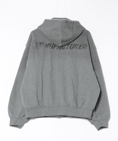 Never mind the XU（ネバーマインドザエックスユー）の「【Never mind the XU】damage oversized zip up hoodie / 【ネバーマインド ザ エックスユー】オーバーサイズダメージジップパーカー（パーカー・メンズ・ブラック/グレー・L）」の3枚目の写真