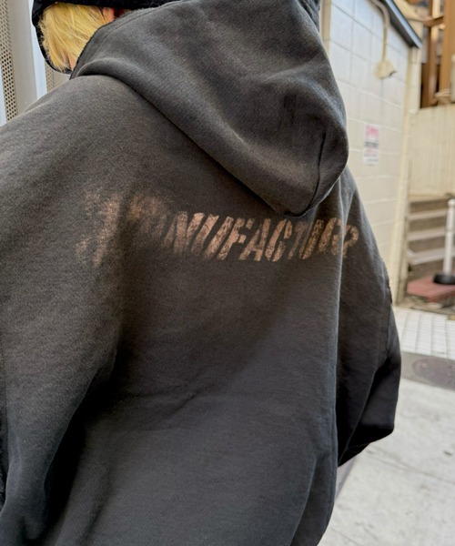 Never mind the XU（ネバーマインドザエックスユー）の「【Never mind the XU】damage oversized zip up hoodie / 【ネバーマインド ザ エックスユー】オーバーサイズダメージジップパーカー（パーカー・メンズ・ブラック/グレー・L）」の17枚目の写真