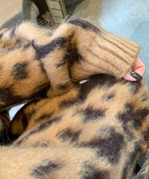 美品 Needles 近年 レオパード グラデーション 総柄 ニットガーディ