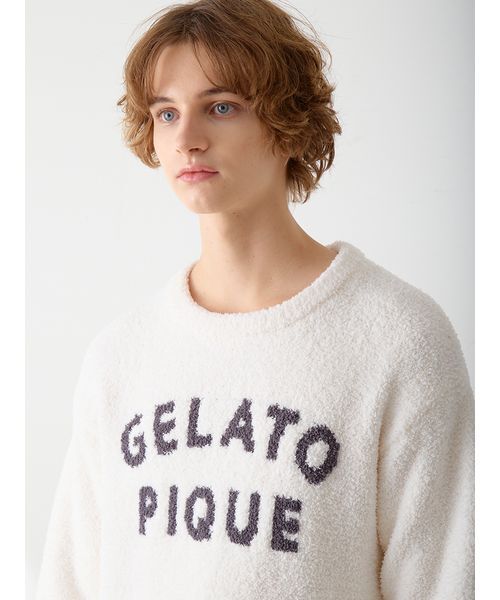 gelato pique(ジェラートピケ)の「【HOMME】パウダーロゴジャガードプルオーバー&ロングパンツセット(ルームウェア/パジャマ・メンズ・チャコールグレー/アイボリー・M/L)」の9枚目の写真