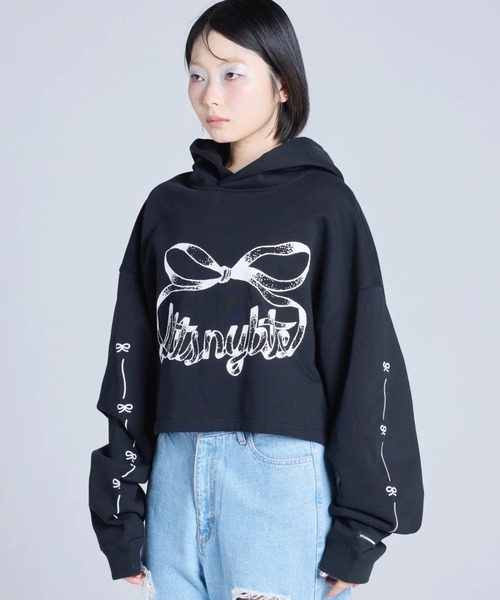 Little sunny bite（リトルサニーバイト）の「littlesunnybite/リトルサニーバイト/short D8 sweat hoodie（パーカー・レディース・ホワイト/ブラック・S/M）」の17枚目の写真