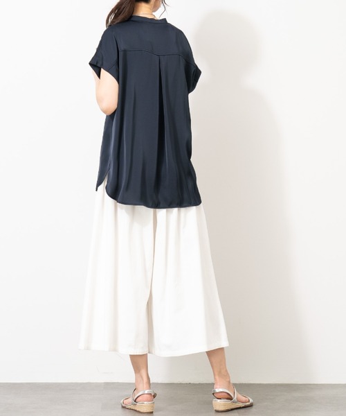 aunt lily(アントリリー)の「リネンコットンデニムガウチョパンツ(その他パンツ・レディース・キナリ/ネイビー/ブルー・3L/LL/L/M)」の12枚目の写真