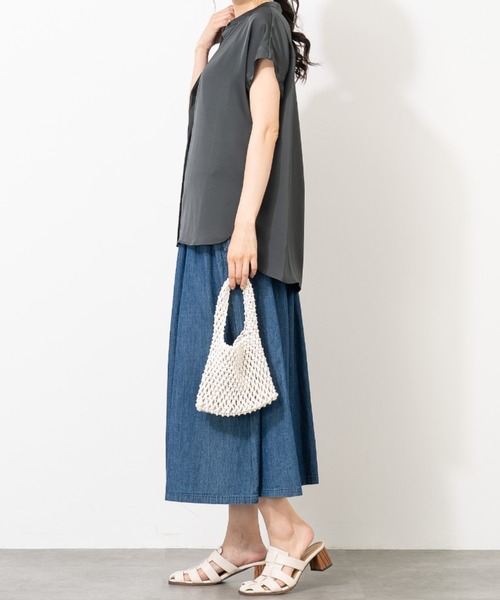 セール】リネンコットンデニムガウチョパンツ（その他パンツ）｜aunt