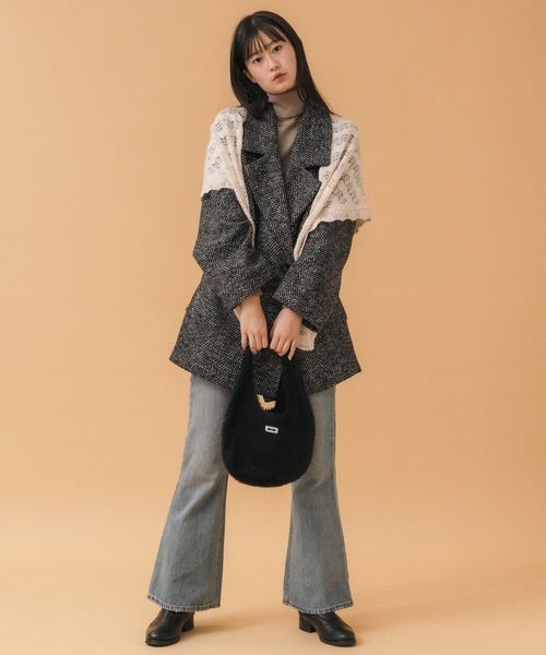 HEILIS（ヘイリス）の「シャギーニットバッグ / ニットバッグ シャギー レッド ブルー イエロー ブラック トレンド 冬服 秋服 小物 赤ニット クリスマス ギフト 贈り物 韓国 シンプル ガーリー ノームコア カジュアル（ハンドバッグ・レディース・レッド/ブラック/ブルー/イエロー・FREE）」の16枚目の写真