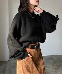 PAGEBOY | フリンジスリーブショートハイネック(Tシャツ/カットソー)