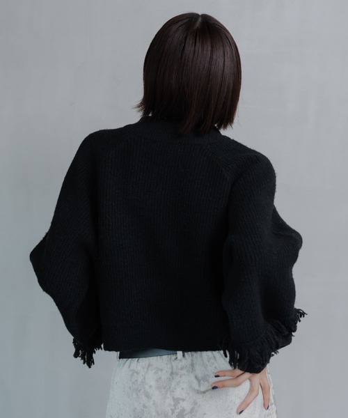 PAGEBOY（ページボーイ）の「フリンジスリーブショートハイネック（Tシャツ/カットソー・レディース・オフホワイト/グレー/ターコイズブルー/ブラック・FREE）」の10枚目の写真