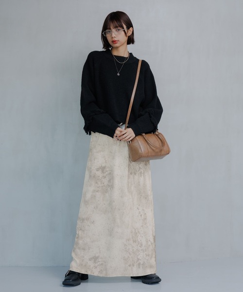 PAGEBOY（ページボーイ）の「フリンジスリーブショートハイネック（Tシャツ/カットソー・レディース・オフホワイト/グレー/ターコイズブルー/ブラック・FREE）」の6枚目の写真