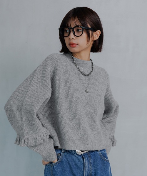 PAGEBOY（ページボーイ）の「フリンジスリーブショートハイネック（Tシャツ/カットソー・レディース・オフホワイト/グレー/ターコイズブルー/ブラック・FREE）」の21枚目の写真