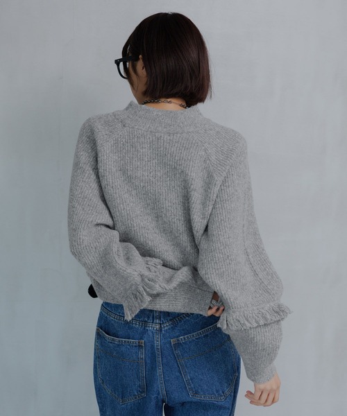 PAGEBOY（ページボーイ）の「フリンジスリーブショートハイネック（Tシャツ/カットソー・レディース・オフホワイト/グレー/ターコイズブルー/ブラック・FREE）」の22枚目の写真