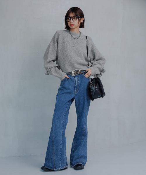 PAGEBOY（ページボーイ）の「フリンジスリーブショートハイネック（Tシャツ/カットソー・レディース・オフホワイト/グレー/ターコイズブルー/ブラック・FREE）」の17枚目の写真