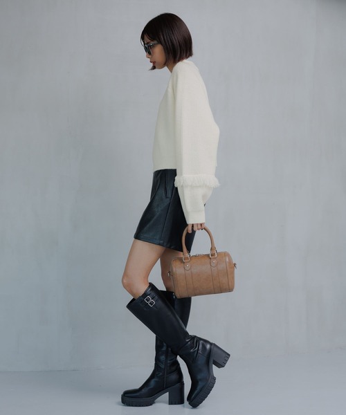 PAGEBOY（ページボーイ）の「フリンジスリーブショートハイネック（Tシャツ/カットソー・レディース・オフホワイト/グレー/ターコイズブルー/ブラック・FREE）」の13枚目の写真