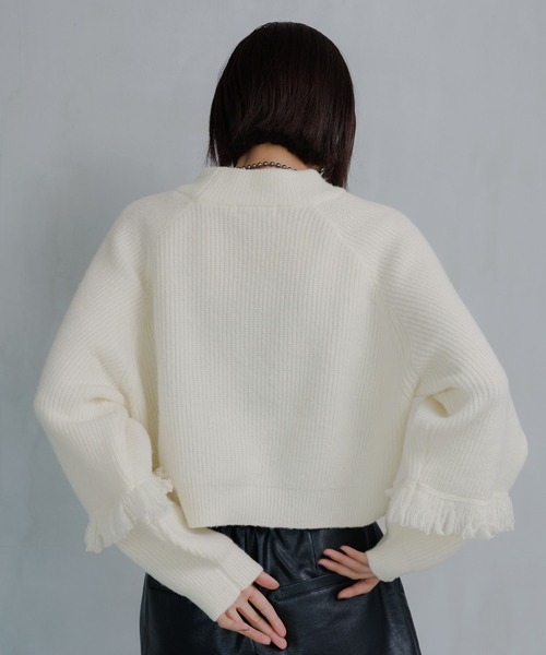 PAGEBOY（ページボーイ）の「フリンジスリーブショートハイネック（Tシャツ/カットソー・レディース・オフホワイト/グレー/ターコイズブルー/ブラック・FREE）」の16枚目の写真