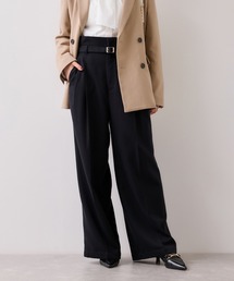 VIS | 起毛ウールライク版ベルトディテールタックワイドパンツ(その他パンツ)