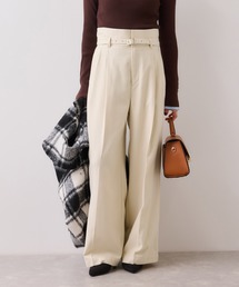 VIS | 起毛ウールライク版ベルトディテールタックワイドパンツ(その他パンツ)