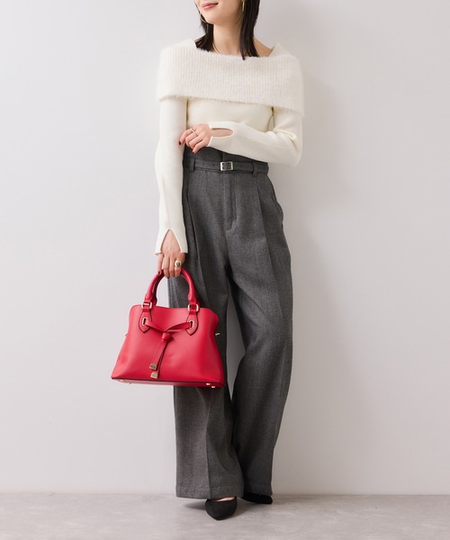 VIS（ビス）の「起毛ウールライク版ベルトディテールタックワイドパンツ（その他パンツ・レディース・スミクロ/キナリ/グレー・SS/S/M）」の15枚目の写真