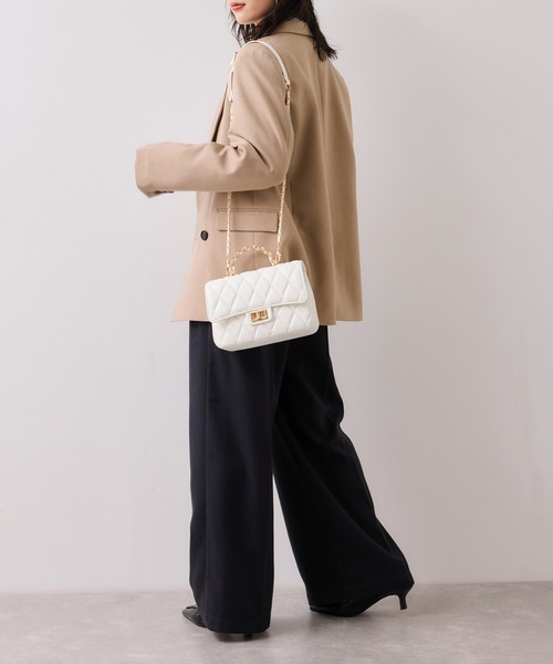 VIS（ビス）の「起毛ウールライク版ベルトディテールタックワイドパンツ（その他パンツ・レディース・スミクロ/キナリ/グレー・SS/S/M）」の19枚目の写真