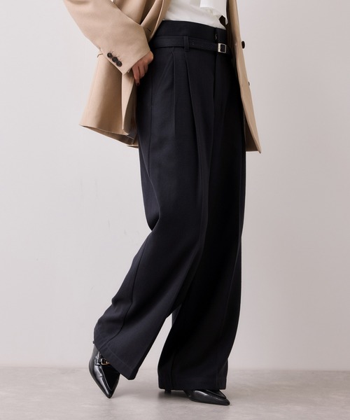 VIS（ビス）の「起毛ウールライク版ベルトディテールタックワイドパンツ（その他パンツ・レディース・スミクロ/キナリ/グレー・SS/S/M）」の17枚目の写真