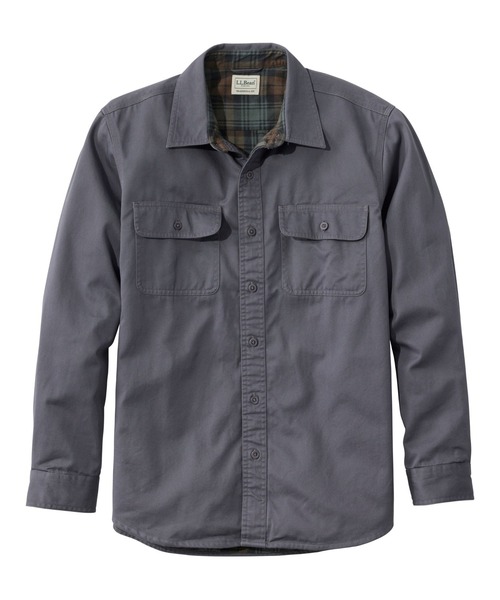 L.L.Bean(エルエルビーン)の「フランネルラインド・ハリケーン・シャツ 米国フィット・レギュラー(シャツ/ブラウス・メンズ・グリーン/ダークネイビー/キャメル/グレー・SMALL/MEDIUM/LARGE/X-LARGE)」の2枚目の写真