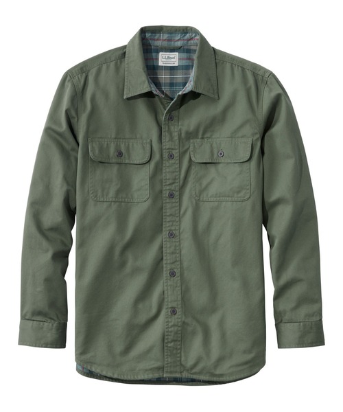 L.L.Bean(エルエルビーン)の「フランネルラインド・ハリケーン・シャツ 米国フィット・レギュラー(シャツ/ブラウス・メンズ・グリーン/ダークネイビー/キャメル/グレー・SMALL/MEDIUM/LARGE/X-LARGE)」の3枚目の写真