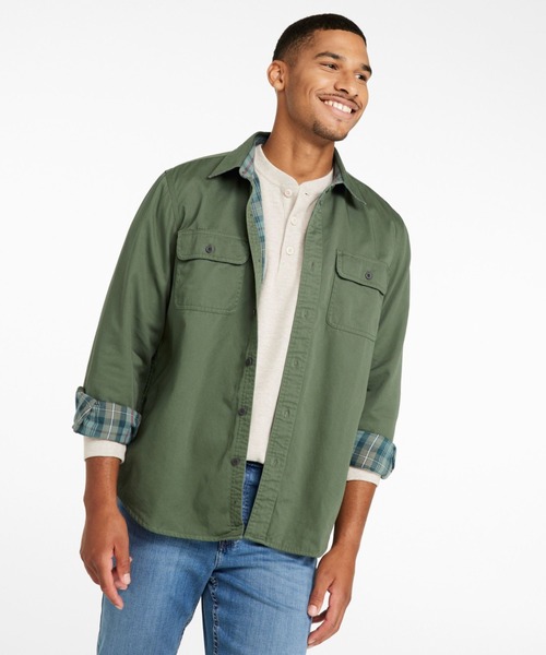 L.L.Bean(エルエルビーン)の「フランネルラインド・ハリケーン・シャツ 米国フィット・レギュラー(シャツ/ブラウス・メンズ・グリーン/ダークネイビー/キャメル/グレー・SMALL/MEDIUM/LARGE/X-LARGE)」の5枚目の写真