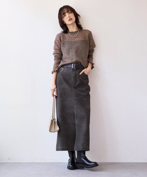 RIVE DROITE（リヴドロワ）の「【à Nice （ア ・ニース）】モヘヤジャカードニット（ニット/セーター・レディース・ベージュ/ブラウン・FREE）」の17枚目の写真