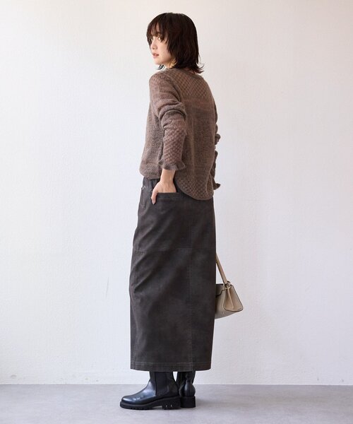 RIVE DROITE（リヴドロワ）の「【à Nice （ア ・ニース）】モヘヤジャカードニット（ニット/セーター・レディース・ベージュ/ブラウン・FREE）」の19枚目の写真