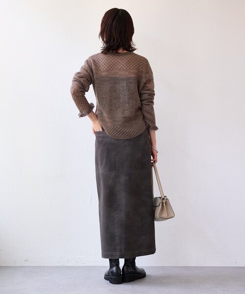 RIVE DROITE（リヴドロワ）の「【à Nice （ア ・ニース）】モヘヤジャカードニット（ニット/セーター・レディース・ベージュ/ブラウン・FREE）」の20枚目の写真