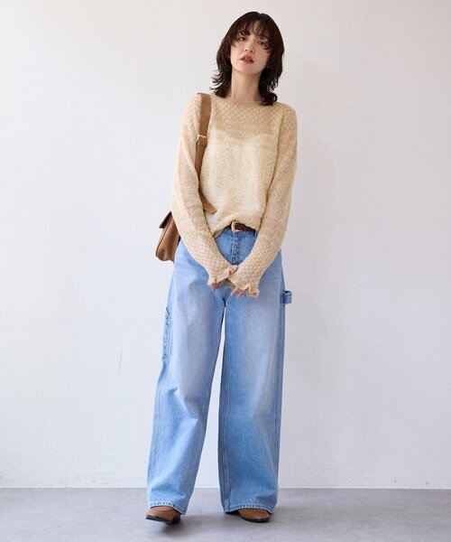 RIVE DROITE（リヴドロワ）の「【à Nice （ア ・ニース）】モヘヤジャカードニット（ニット/セーター・レディース・ベージュ/ブラウン・FREE）」の3枚目の写真