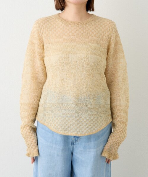 RIVE DROITE（リヴドロワ）の「【à Nice （ア ・ニース）】モヘヤジャカードニット（ニット/セーター・レディース・ベージュ/ブラウン・FREE）」の10枚目の写真