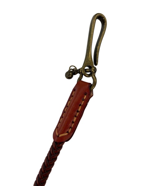 Roen 編込みウォレットチェーン ウォレットコード 鹿革 編み込み ウォレットチェーン 4本編み