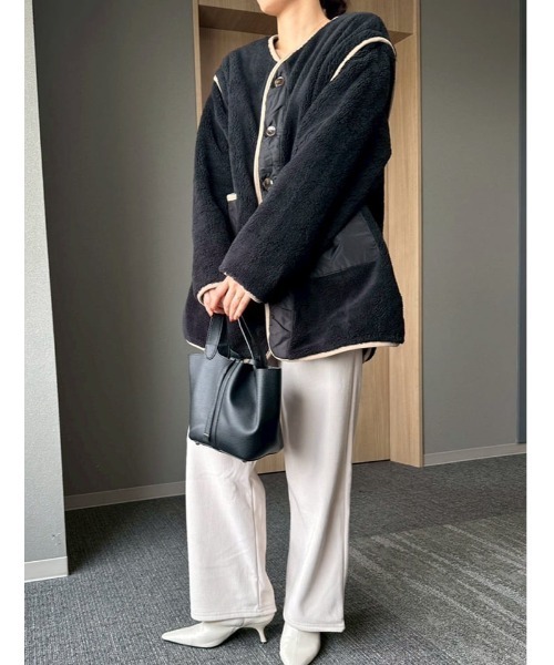 fifth（フィフス）の「マルチウェイリバーシブルキルトボアブルゾン（ブルゾン・レディース・ベージュ/アイボリー/ブラック・M）」の19枚目の写真