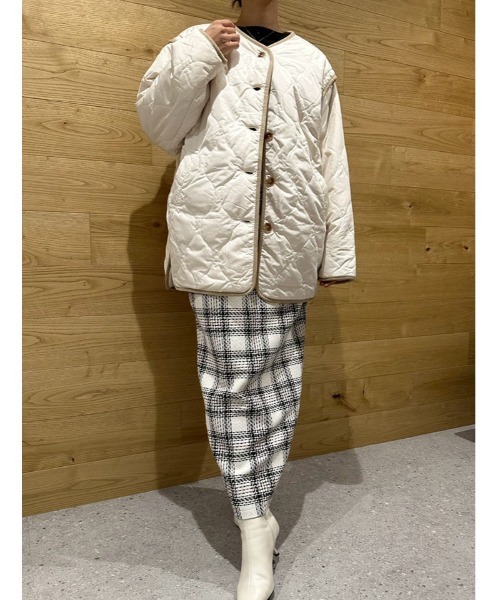 fifth（フィフス）の「マルチウェイリバーシブルキルトボアブルゾン（ブルゾン・レディース・ベージュ/アイボリー/ブラック・M）」の15枚目の写真