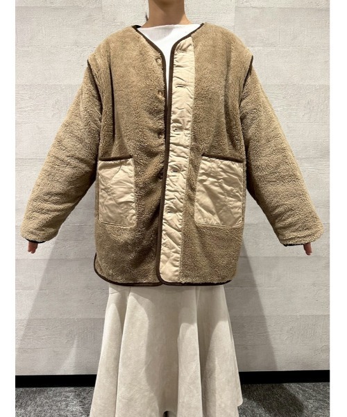 fifth（フィフス）の「マルチウェイリバーシブルキルトボアブルゾン（ブルゾン・レディース・ベージュ/アイボリー/ブラック・M）」の20枚目の写真