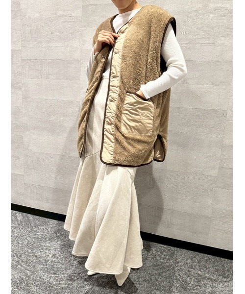 fifth（フィフス）の「マルチウェイリバーシブルキルトボアブルゾン（ブルゾン・レディース・ベージュ/アイボリー/ブラック・M）」の11枚目の写真